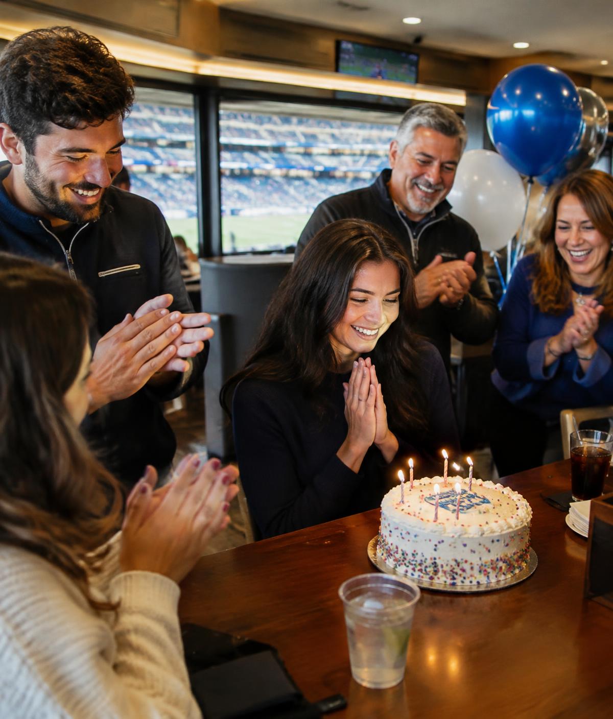 Friends and family celebrating a birthday
